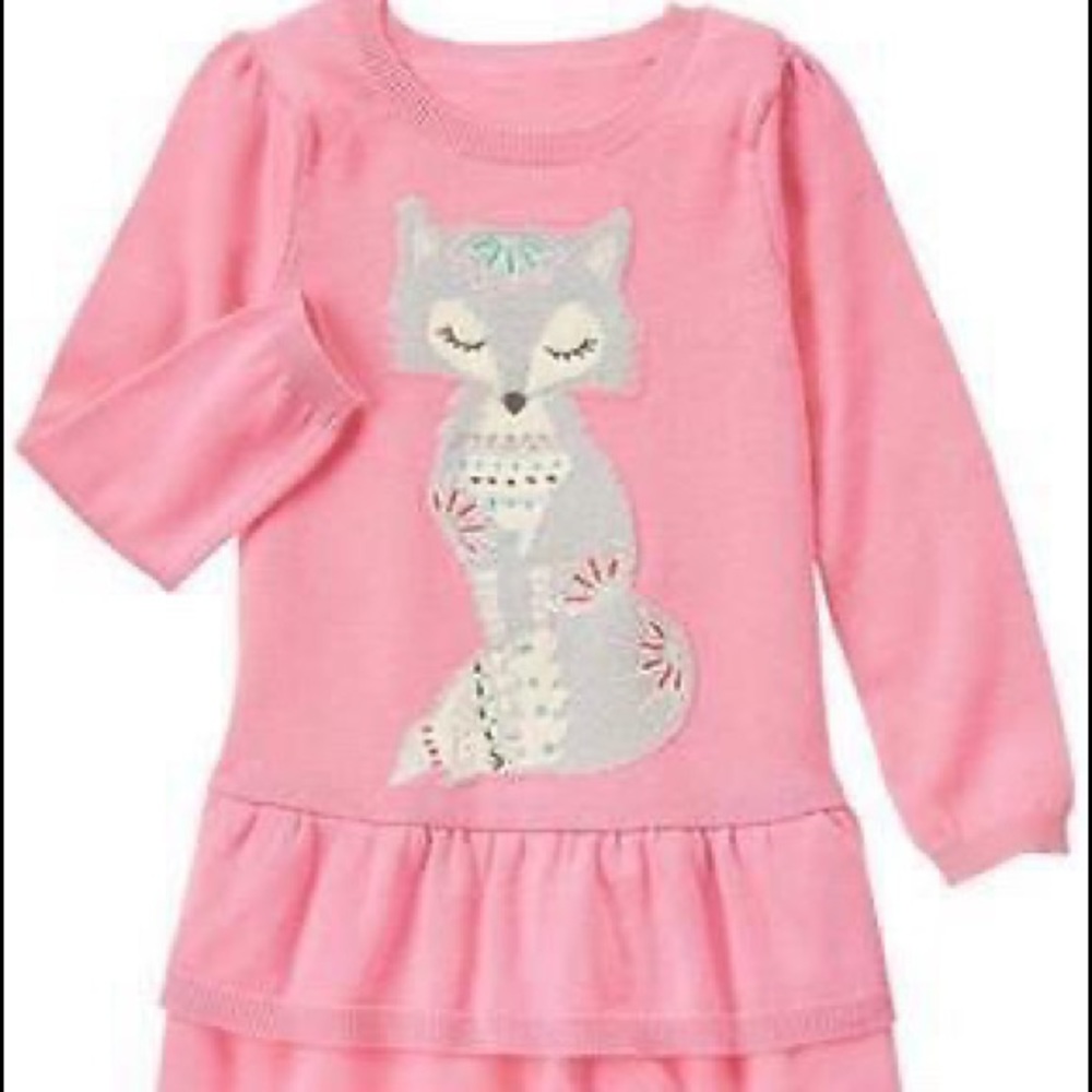 Gymboree Enchanted Winter Fox Sweater Dress